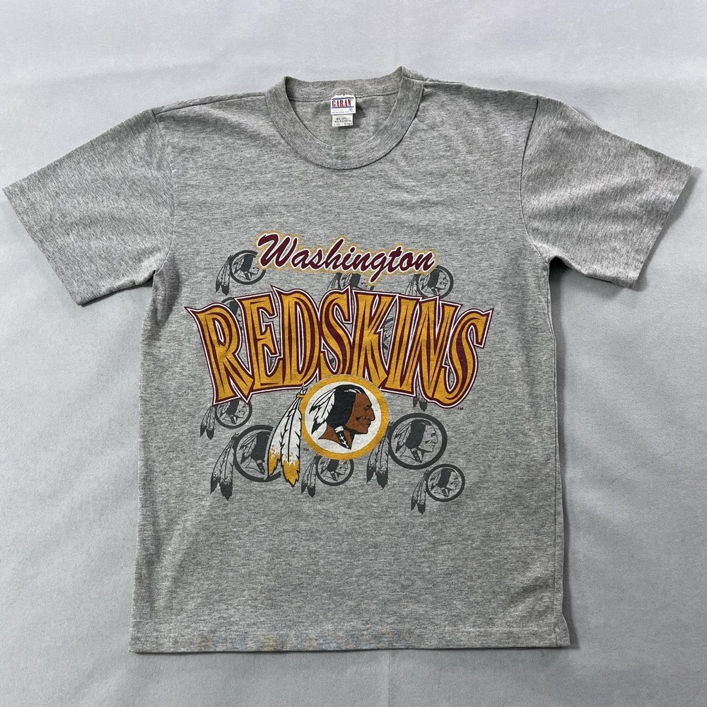 Vintage Washington Redskins Shirt Men Medium Gray NFL Football Garan USA 80s 90s